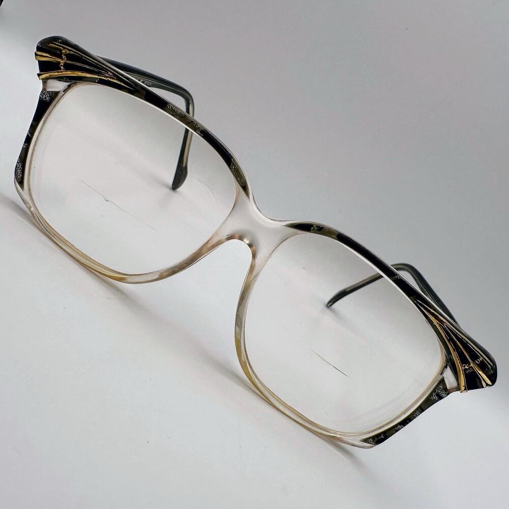 Vtg Neostyle Cat Eye Frames Glasses Gold Spiderweb Goth Black Silver Sparkle 50s
